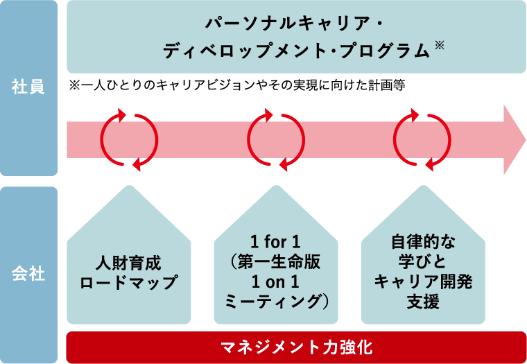 パーソナルキャリア・ディベロップメント・プログラム※一人ひとりのキャリアビジョンやその実現に向けた計画等