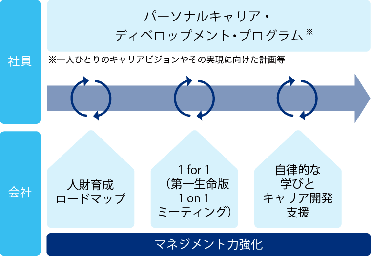 パーソナルキャリア・ディベロップメント・プログラム※一人ひとりのキャリアビジョンやその実現に向けた計画等