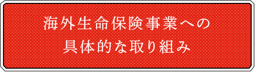 海外生命保険事業への具体的な取り組み