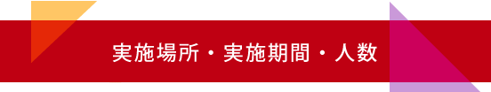 実施場所・実施期間・人数